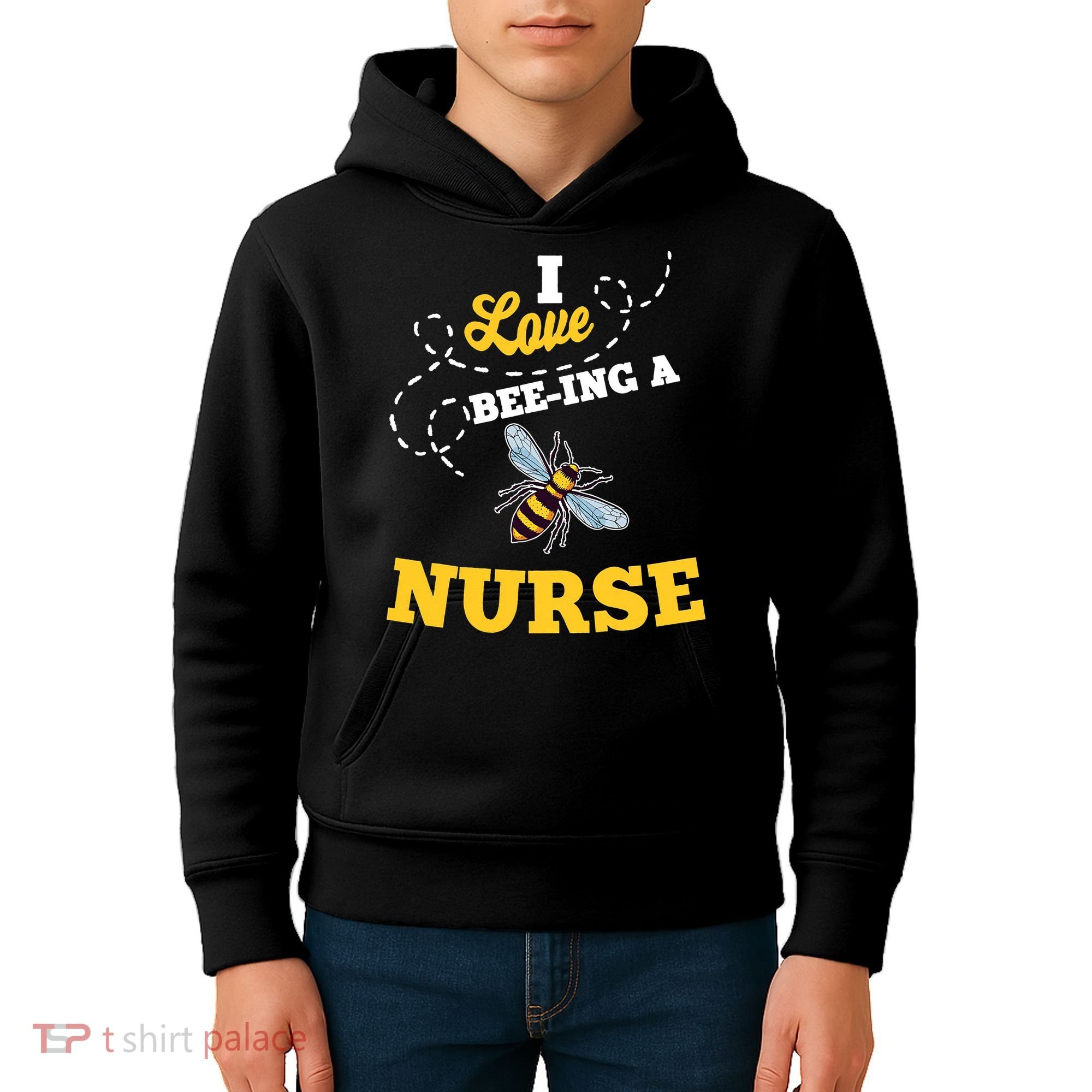 I Love BeeIng A Nurse Honey Bee Job Kids Hoodie