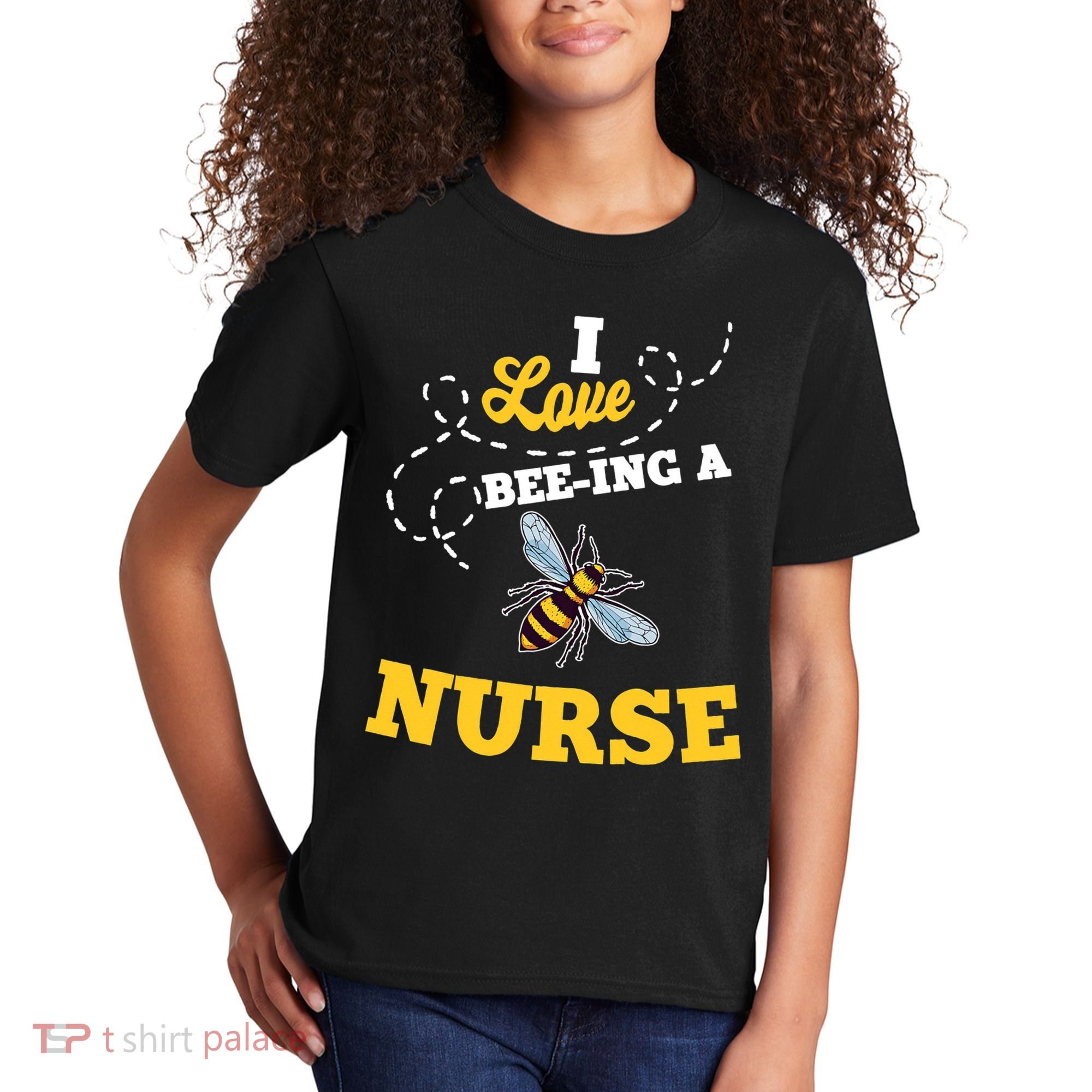 I Love BeeIng A Nurse Honey Bee Job Kids T-Shirt