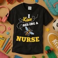 I Love BeeIng A Nurse Honey Bee Job Kids T-Shirt thumb 3