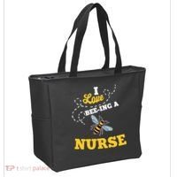 I Love BeeIng A Nurse Honey Bee Job Tote Bag thumb 2