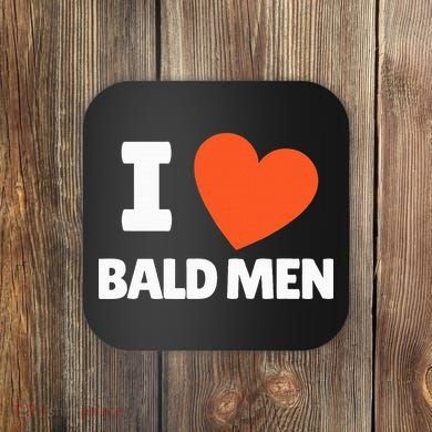 I Love Bald I Heart Bald Lovers Coaster