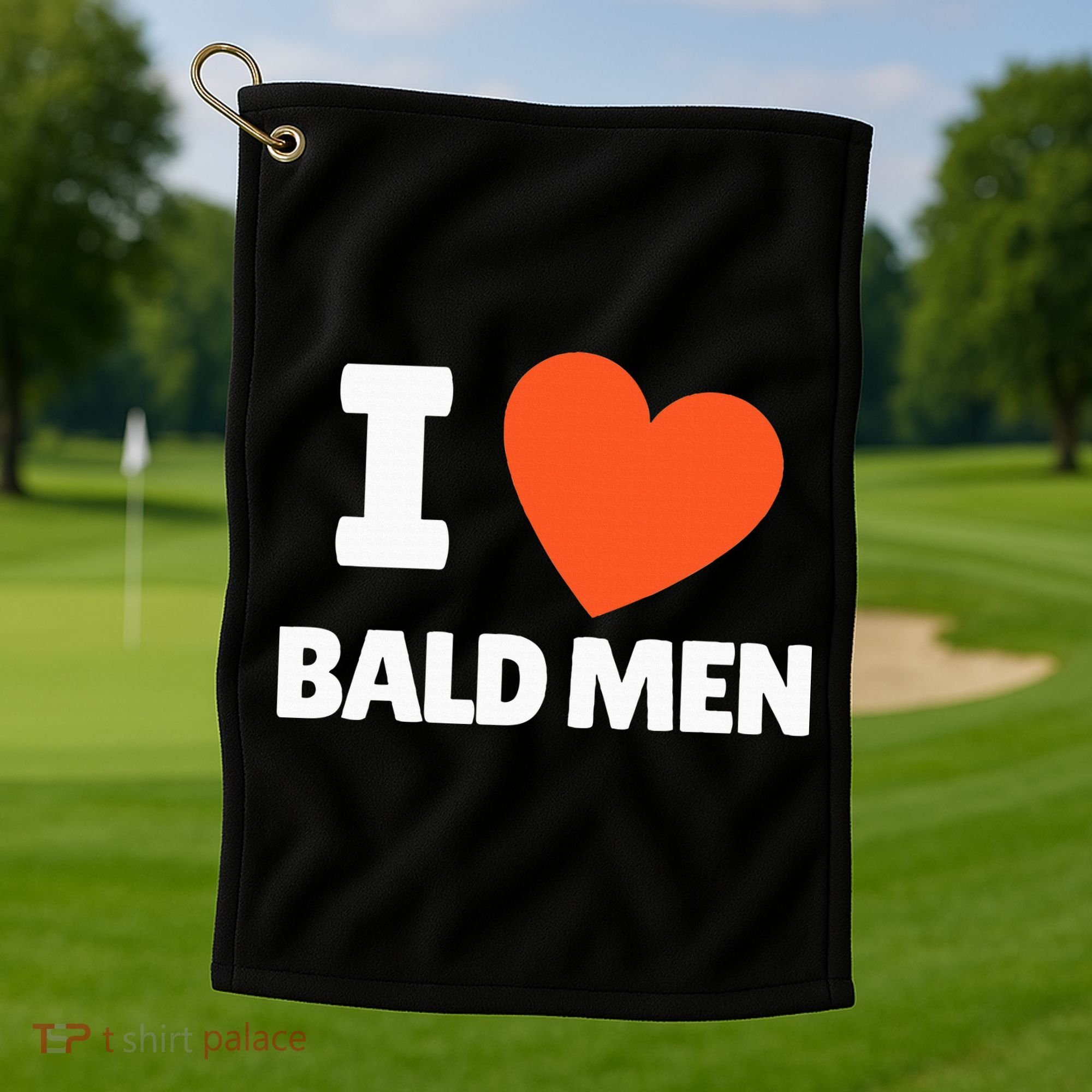 I Love Bald I Heart Bald Lovers Golf Towel