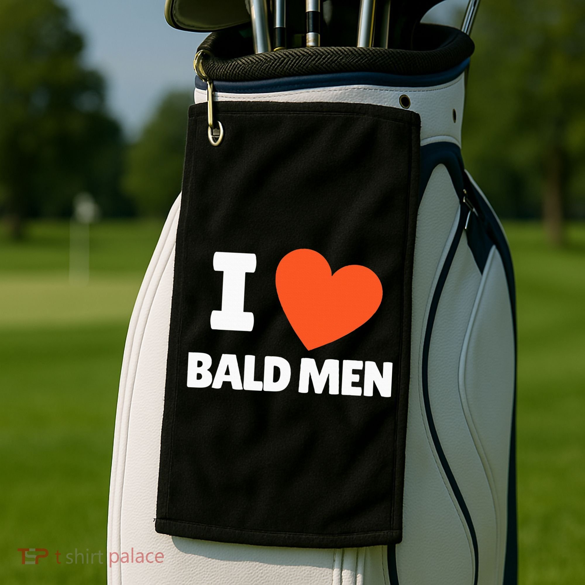 I Love Bald I Heart Bald Lovers Golf Towel