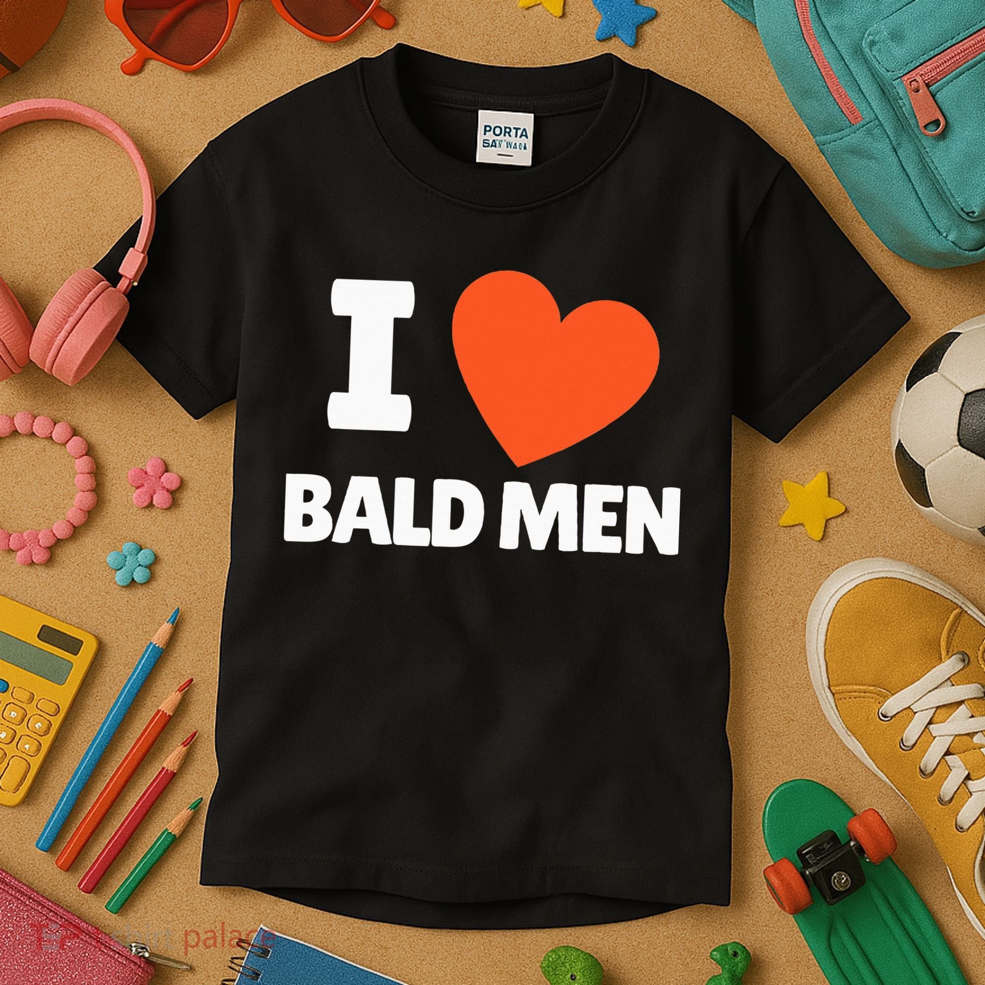I Love Bald I Heart Bald Lovers Kids T-Shirt