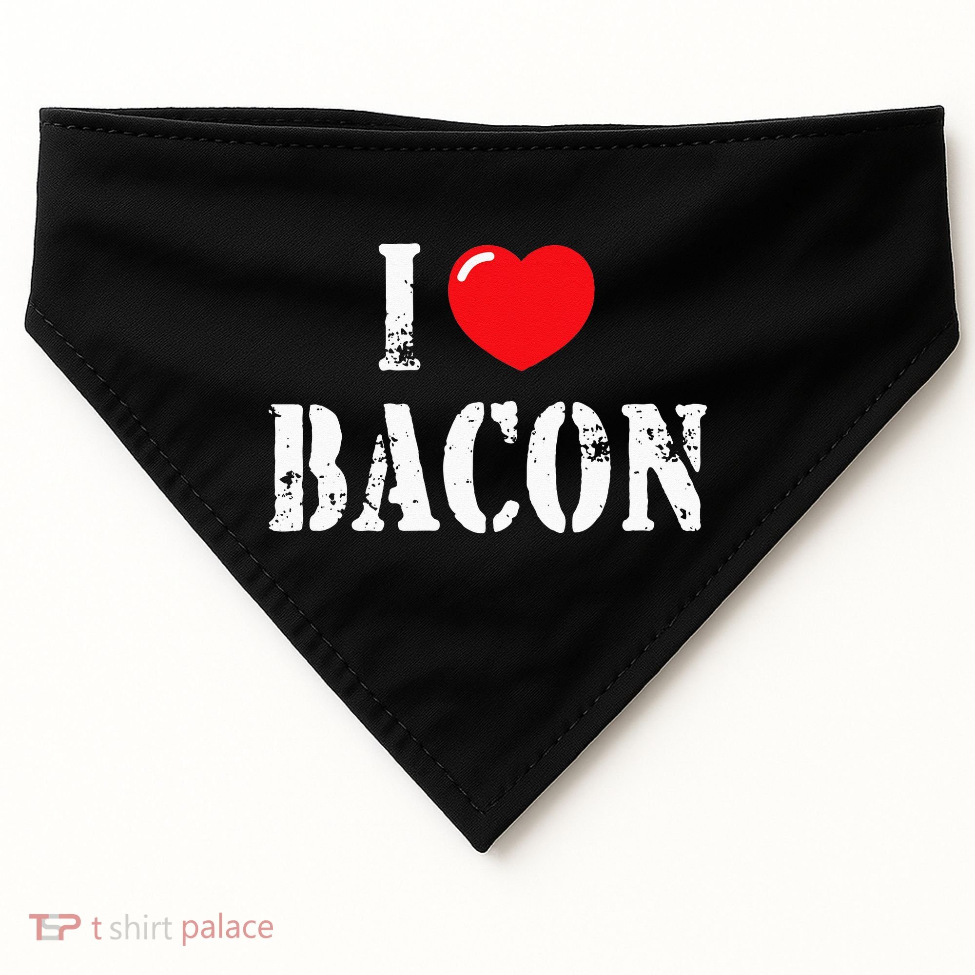 I Love Bacon for Bacon Lover USA-Made Doggie Bandana