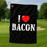 I Love Bacon for Bacon Lover Golf Towel thumb 1
