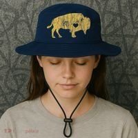 I Love Buffaloes Golden Buffalo Bison Lover Gift Ideas Bucket Hat thumb 3