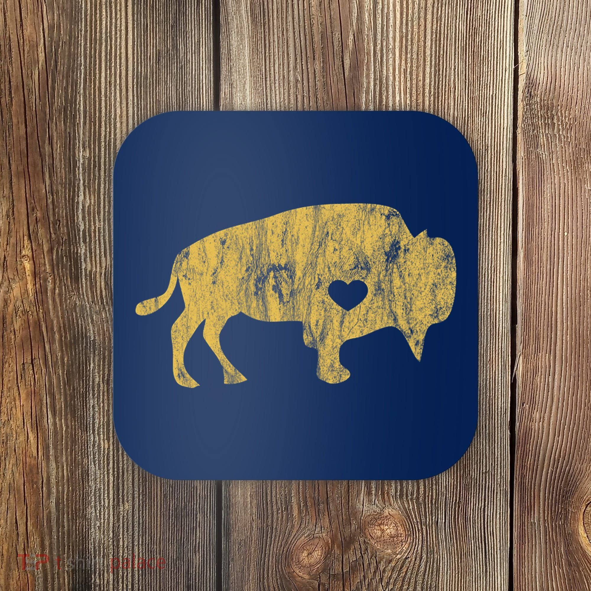 I Love Buffaloes Golden Buffalo Bison Lover Gift Ideas Coaster