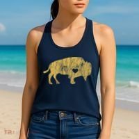 I Love Buffaloes Golden Buffalo Bison Lover Gift Ideas Women's Tank Top thumb 2