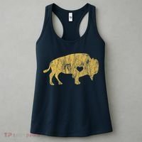 I Love Buffaloes Golden Buffalo Bison Lover Gift Ideas Women's Tank Top thumb 3