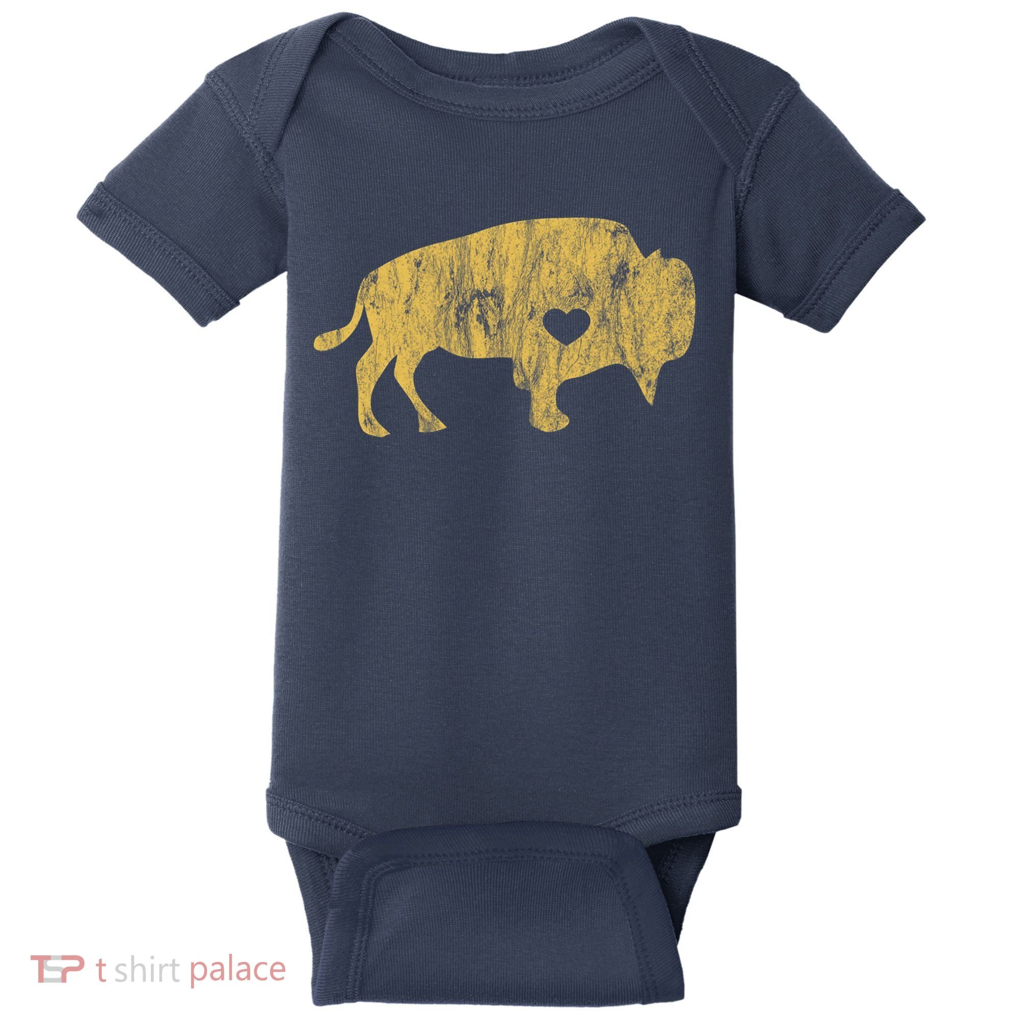 I Love Buffaloes Golden Buffalo Bison Lover Gift Ideas Baby Bodysuit