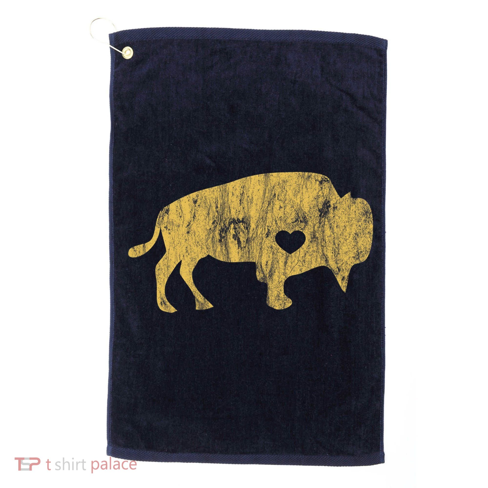 I Love Buffaloes Golden Buffalo Bison Lover Gift Ideas Golf Towel