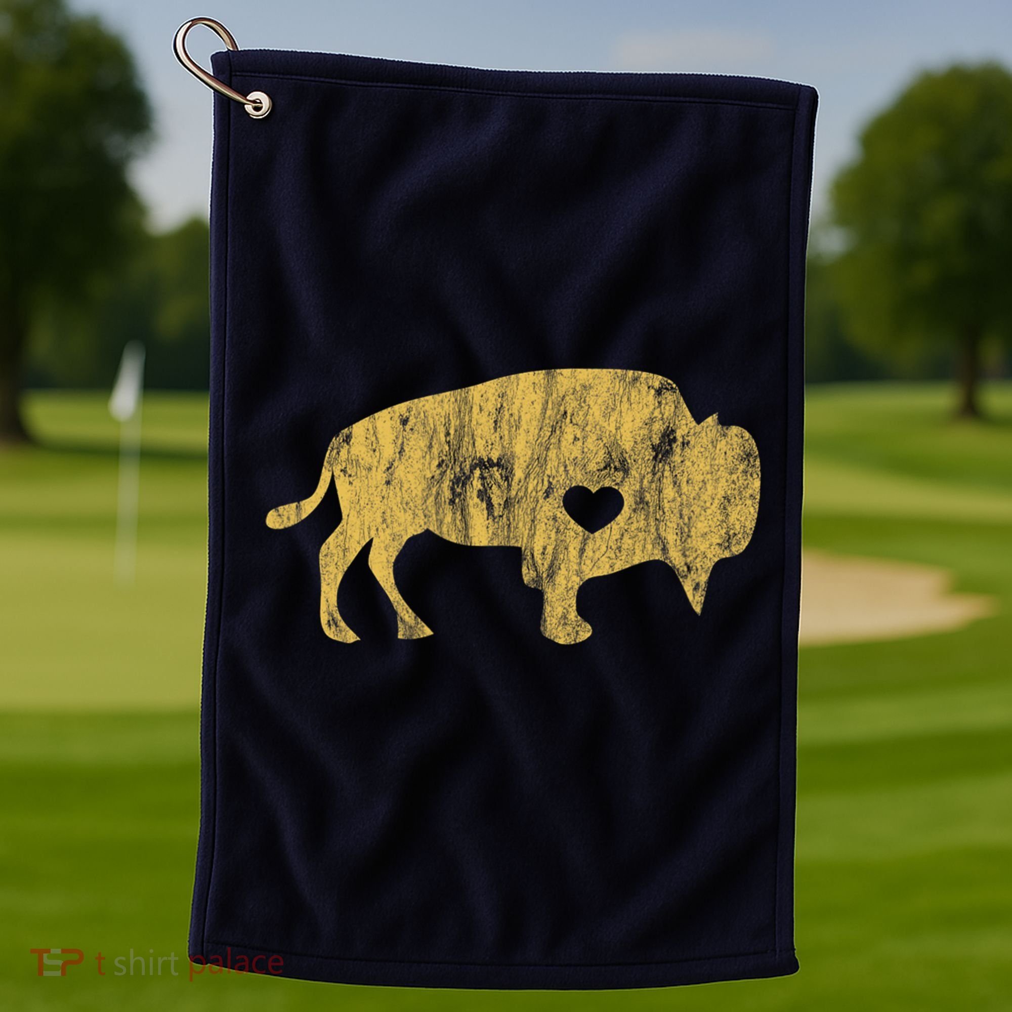 I Love Buffaloes Golden Buffalo Bison Lover Gift Ideas Golf Towel