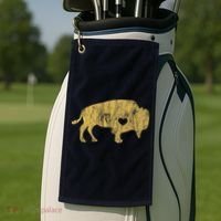 I Love Buffaloes Golden Buffalo Bison Lover Gift Ideas Golf Towel thumb 2