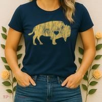 I Love Buffaloes Golden Buffalo Bison Lover Gift Ideas Women's T-Shirt thumb 2