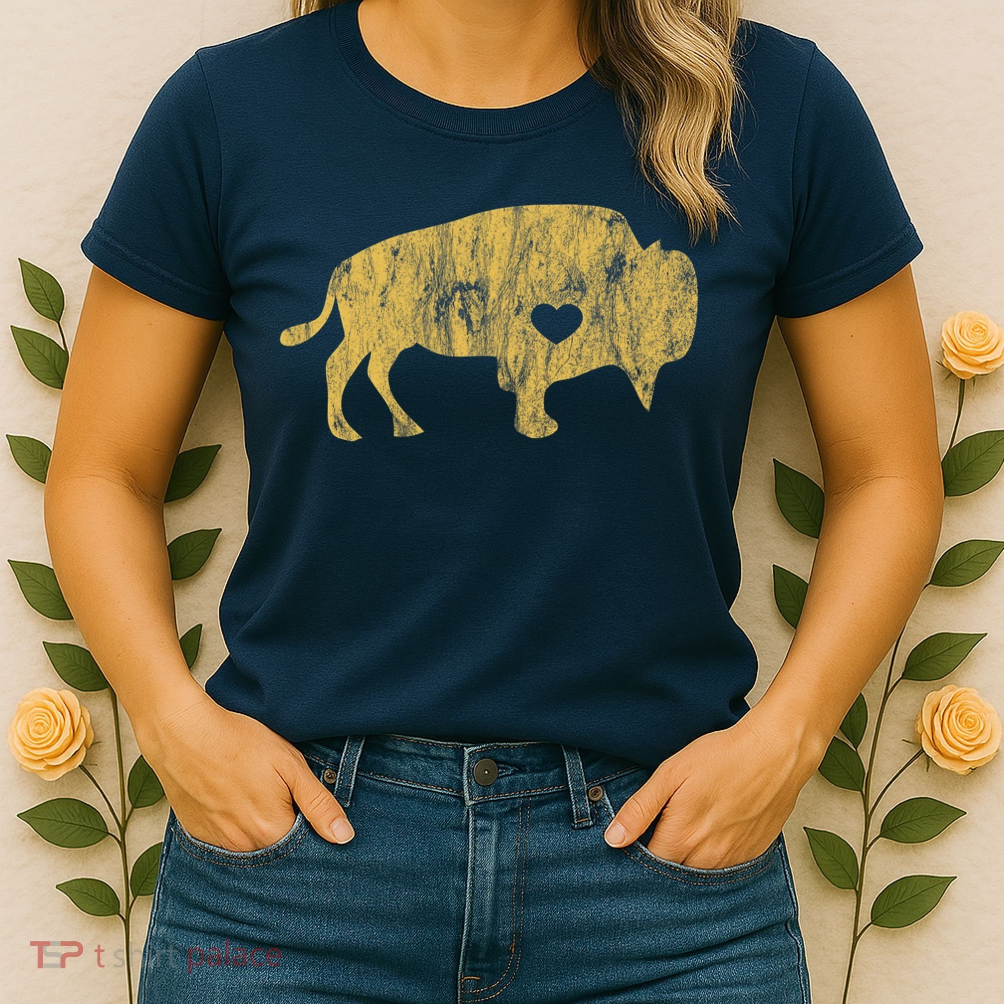 I Love Buffaloes Golden Buffalo Bison Lover Gift Ideas Women's T-Shirt