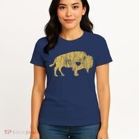 I Love Buffaloes Golden Buffalo Bison Lover Gift Ideas Women's T-Shirt thumb 4