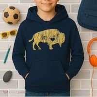 I Love Buffaloes Golden Buffalo Bison Lover Gift Ideas Kids Hoodie thumb 2