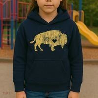 I Love Buffaloes Golden Buffalo Bison Lover Gift Ideas Kids Hoodie thumb 3