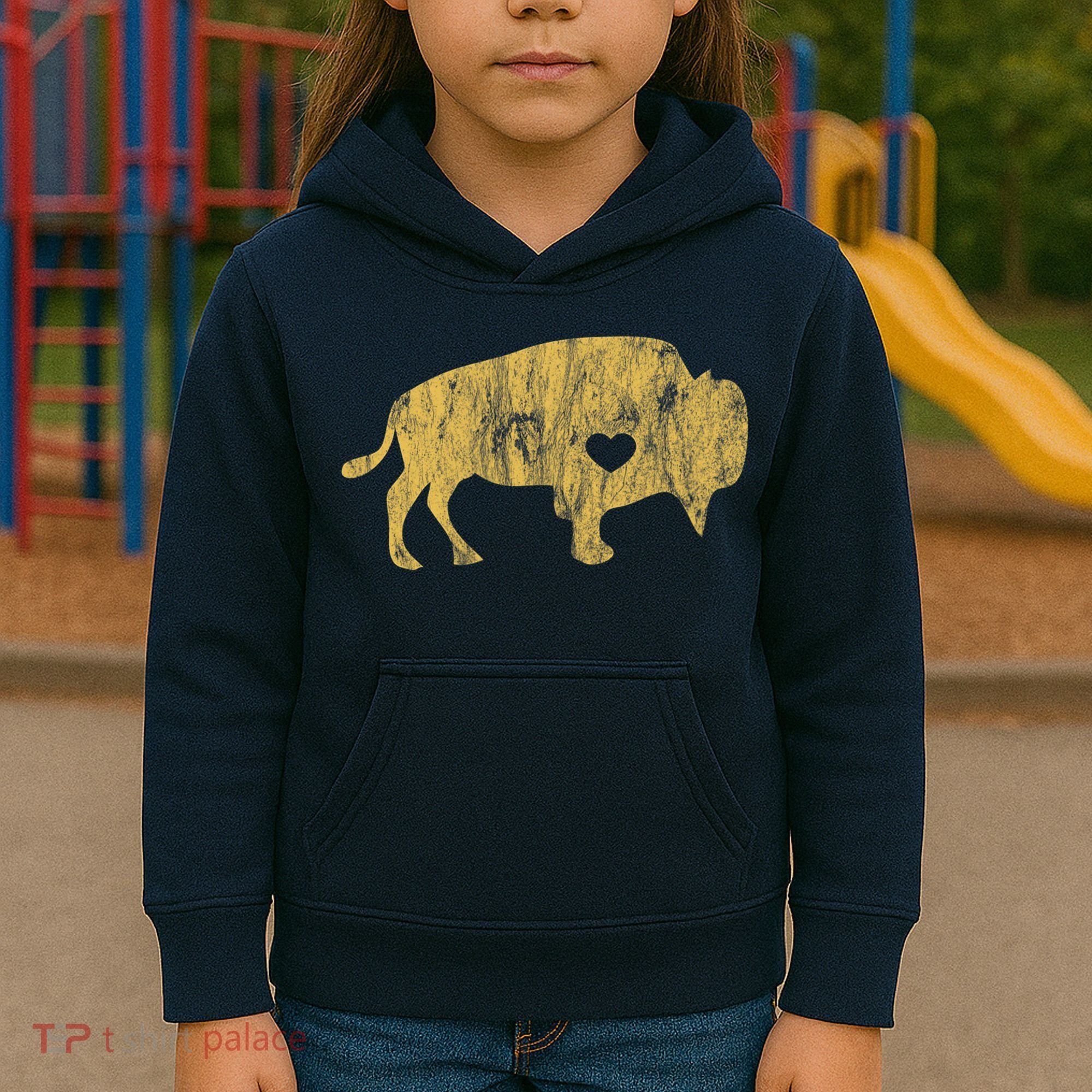 I Love Buffaloes Golden Buffalo Bison Lover Gift Ideas Kids Hoodie