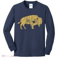 I Love Buffaloes Golden Buffalo Bison Lover Gift Ideas Kids Long Sleeve Shirt thumb 0