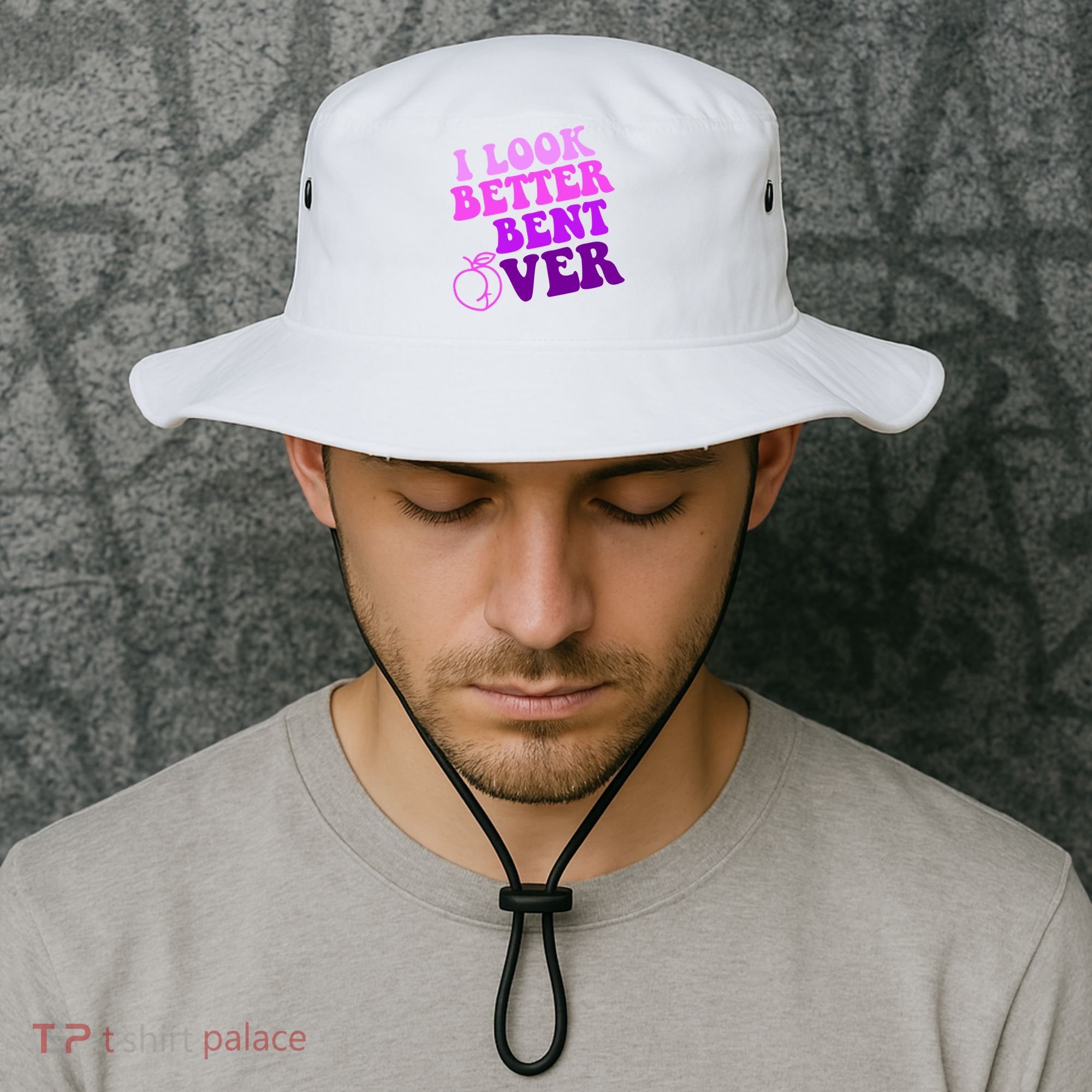 I Look Better Bent Over Peachy Booty Funny Bucket Hat