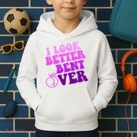 I Look Better Bent Over Peachy Booty Funny Kids Hoodie thumb 2