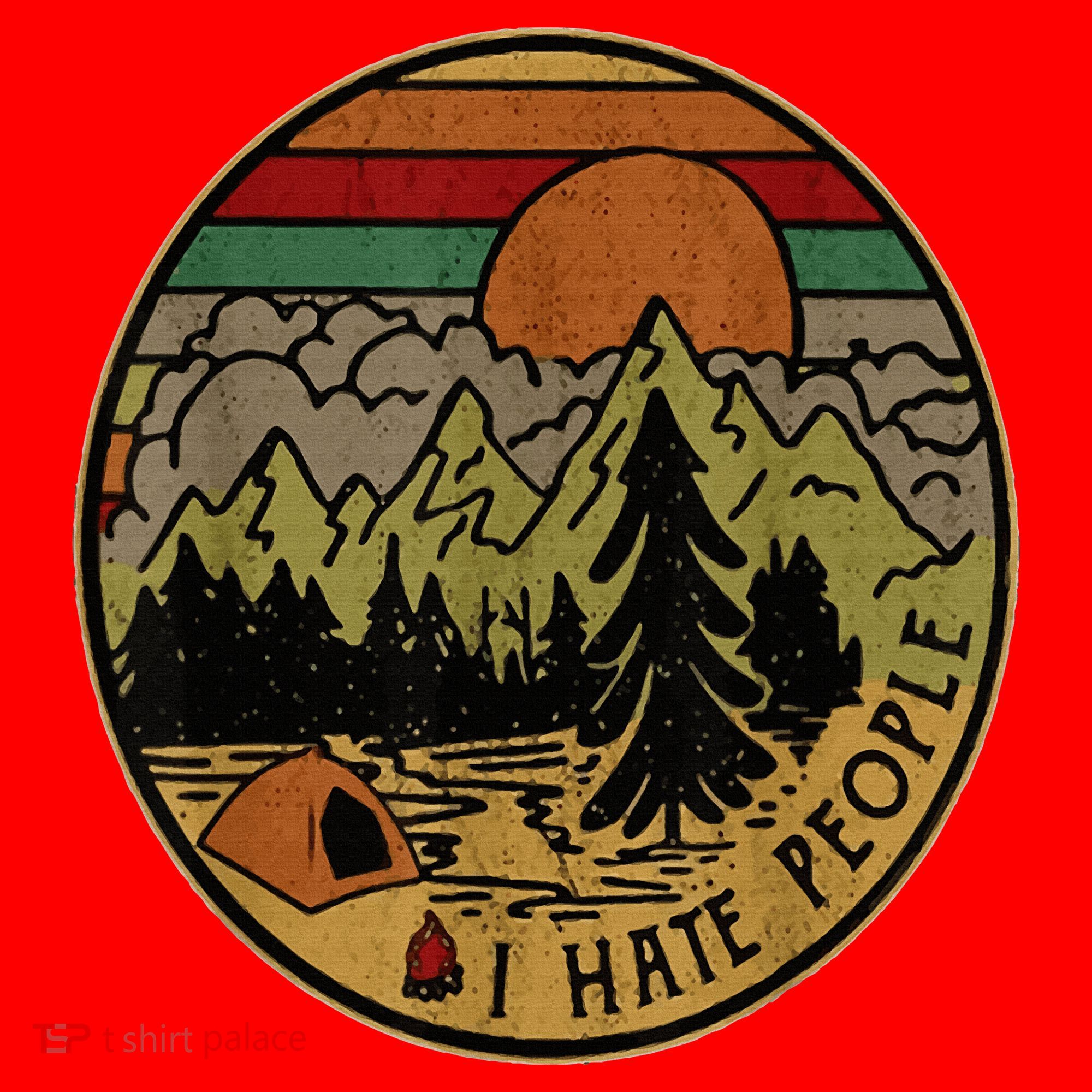 I Love Camping I Hate People Outdoors Santa Hat