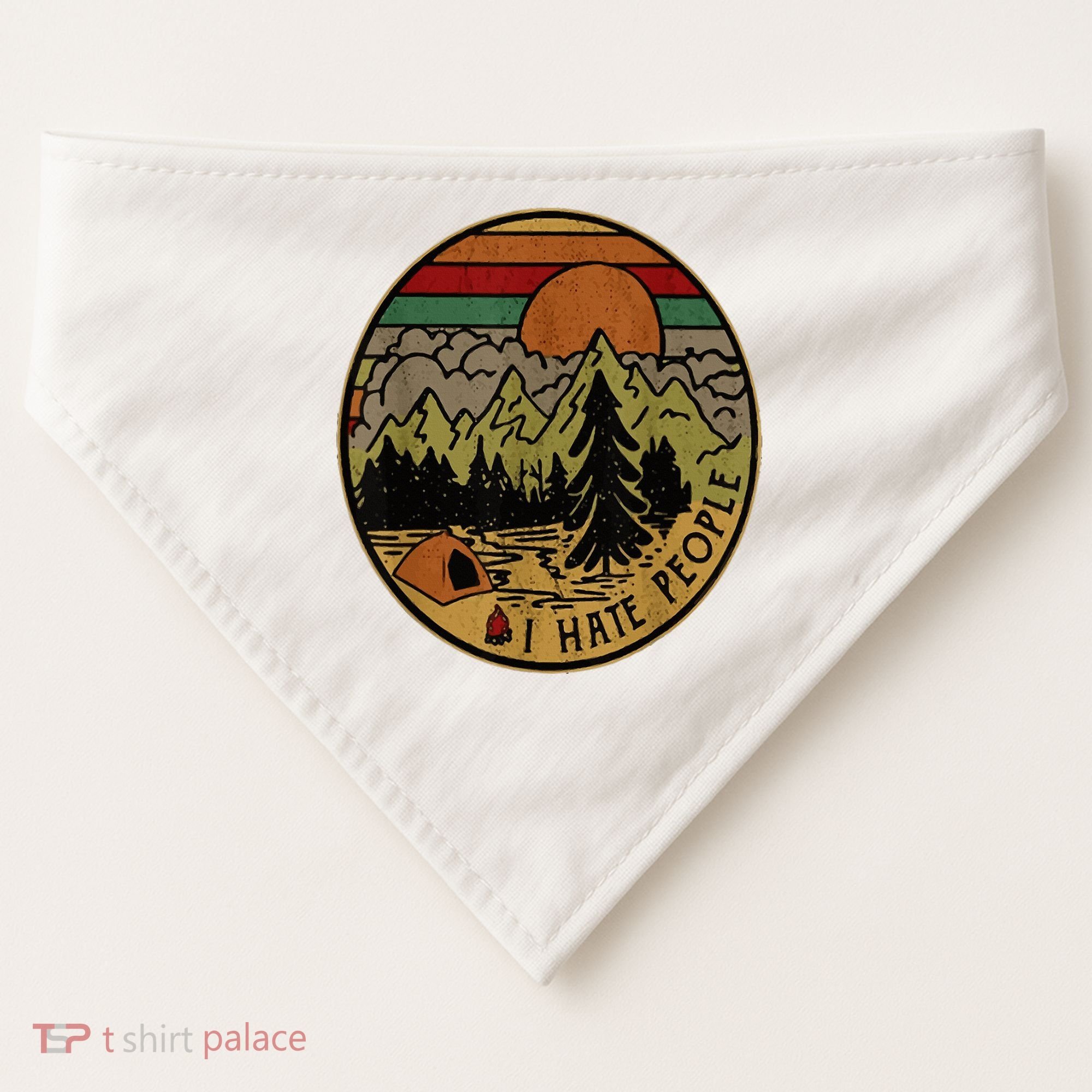 I Love Camping I Hate People Outdoors USA-Made Doggie Bandana