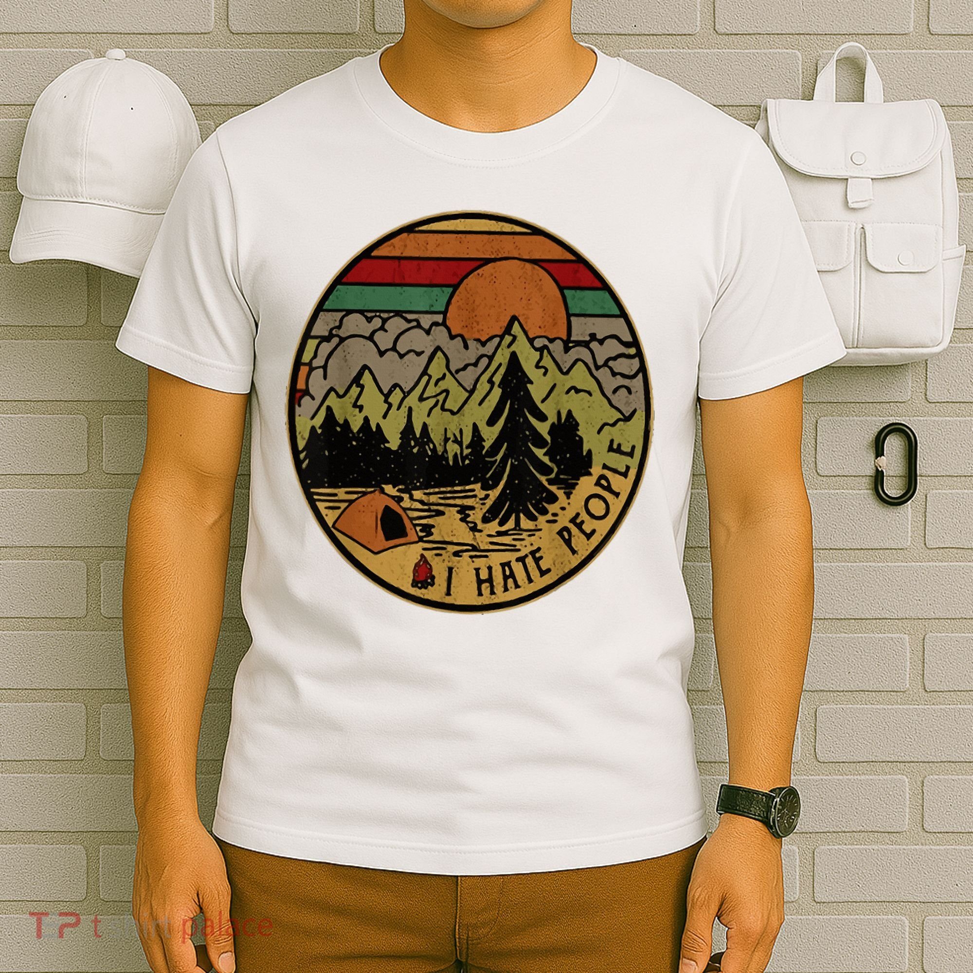 I Love Camping I Hate People Outdoors T-Shirt