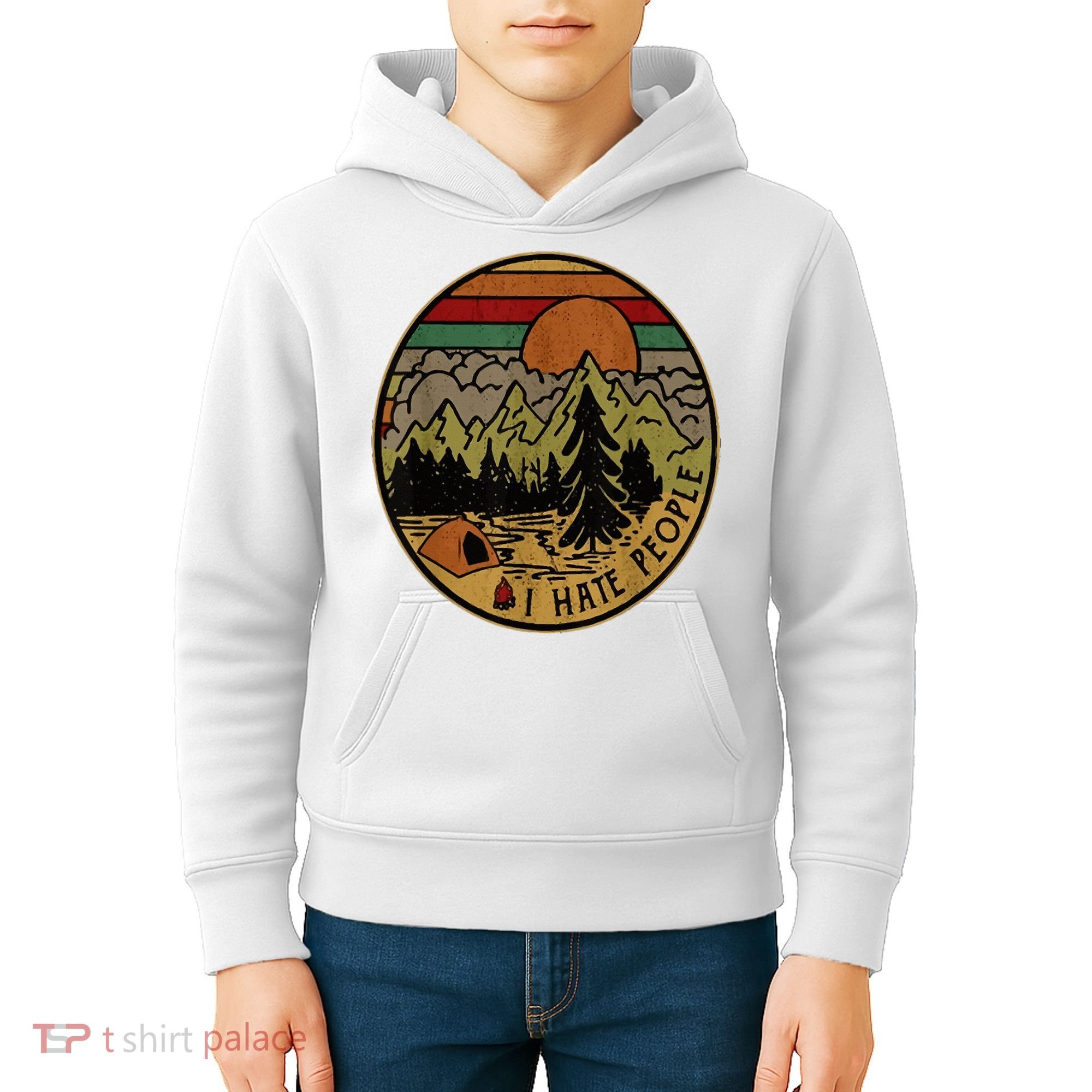 I Love Camping I Hate People Outdoors Kids Hoodie