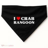 I Love Crab Rangoon American Food Funny Crab Rangoon USA-Made Doggie Bandana thumb 0