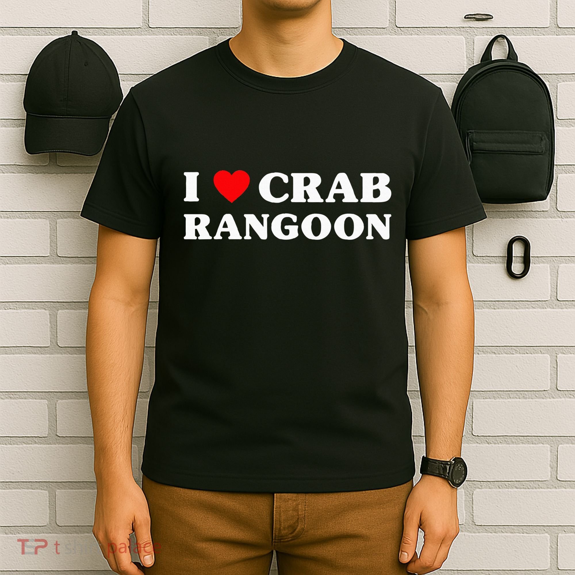 I Love Crab Rangoon American Food Funny Crab Rangoon T-Shirt