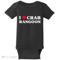 I Love Crab Rangoon American Food Funny Crab Rangoon Baby Bodysuit thumb 0