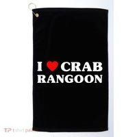 I Love Crab Rangoon American Food Funny Crab Rangoon Golf Towel thumb 0