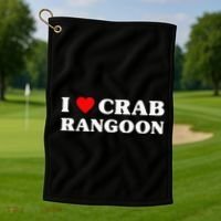 I Love Crab Rangoon American Food Funny Crab Rangoon Golf Towel thumb 1