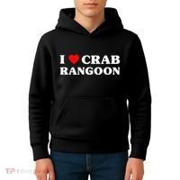 I Love Crab Rangoon American Food Funny Crab Rangoon Kids Hoodie thumb 4