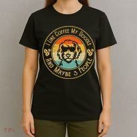 I Like Coffee My Doodle And Maybe 3 People Funny Doodle Dog T-Shirt thumb 4