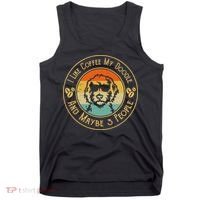 I Like Coffee My Doodle And Maybe 3 People Funny Doodle Dog Tank Top thumb 0