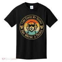I Like Coffee My Doodle And Maybe 3 People Funny Doodle Dog Kids T-Shirt thumb 0