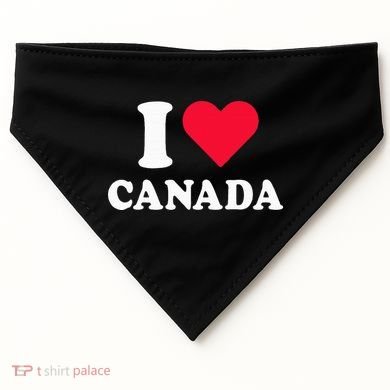 I Love Canada Heart Canada USA-Made Doggie Bandana
