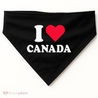 I Love Canada Heart Canada USA-Made Doggie Bandana thumb 0