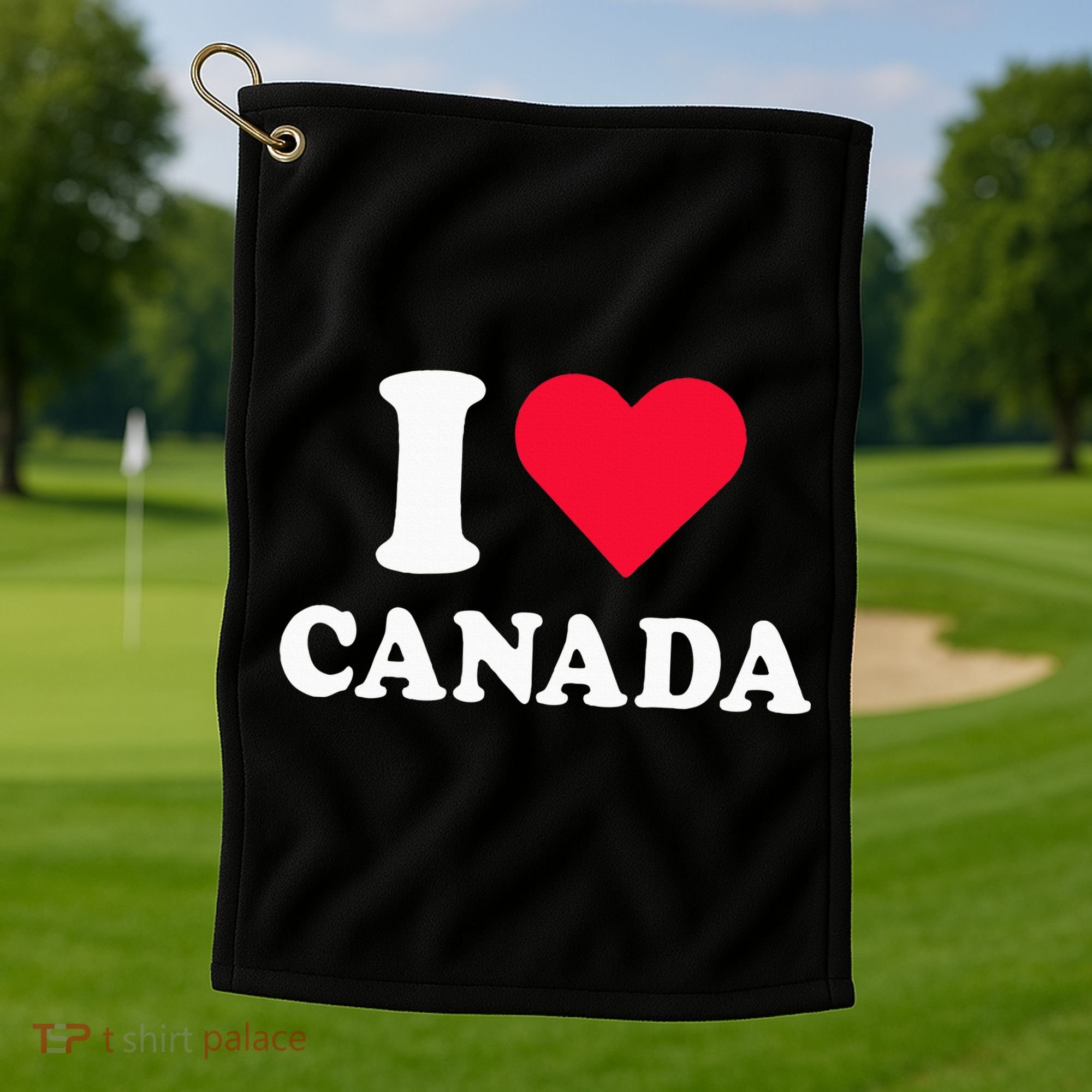 I Love Canada Heart Canada Golf Towel