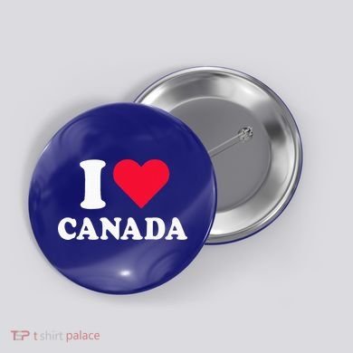 I Love Canada Heart Canada Button