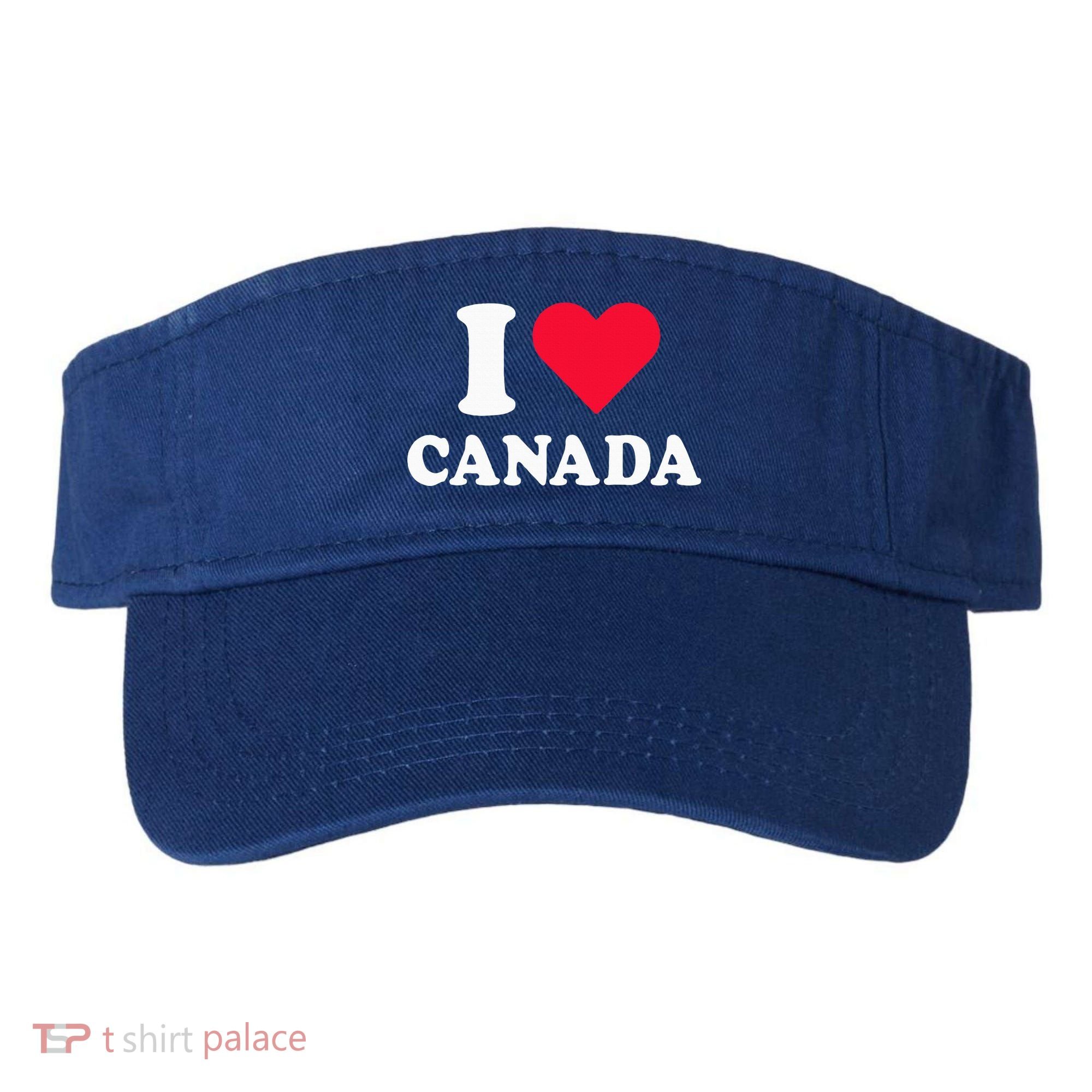 I Love Canada Heart Canada Visor