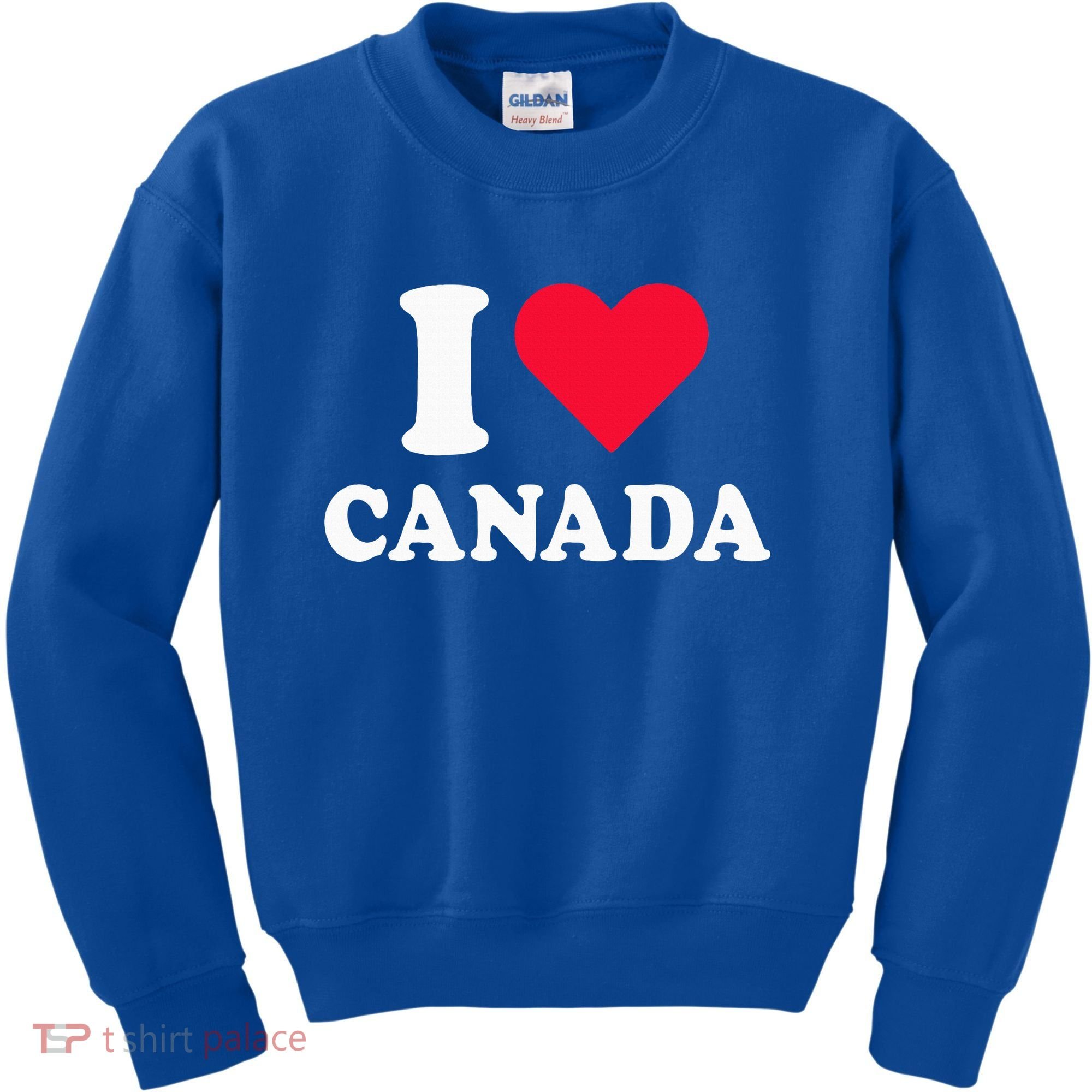 I Love Canada Heart Canada Kids Sweatshirt