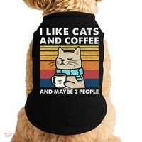 I Like Cats And Coffee And Maybe 3 People Doggie Tank thumb 0