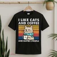 I Like Cats And Coffee And Maybe 3 People T-Shirt thumb 2