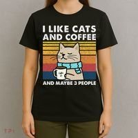 I Like Cats And Coffee And Maybe 3 People T-Shirt thumb 4