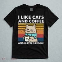 I Like Cats And Coffee And Maybe 3 People T-Shirt thumb 5
